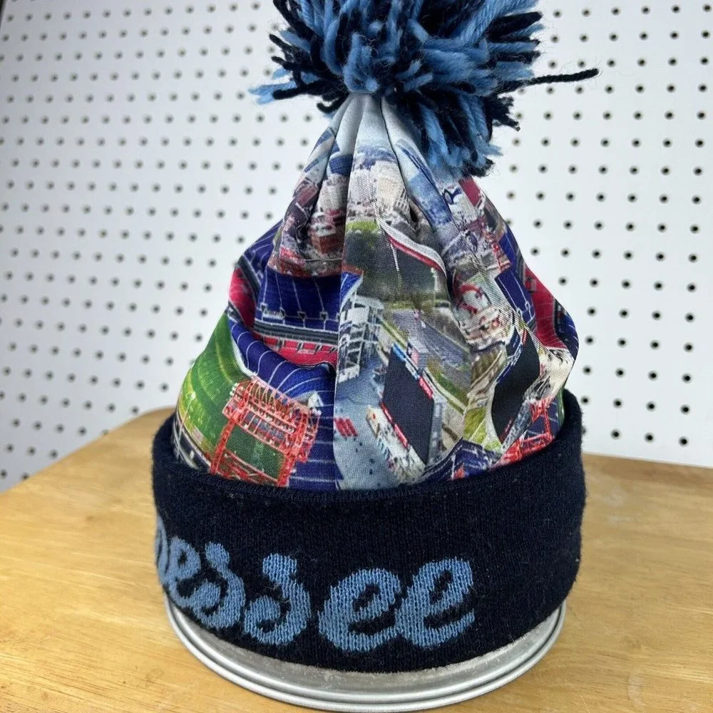 Tennessee Titans Beanie Pom Pom All Over Print AOP‎ Stadium Script Graphic OSFM